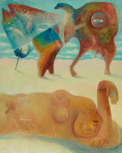 1991-1993年作 东方美人 油彩 画布