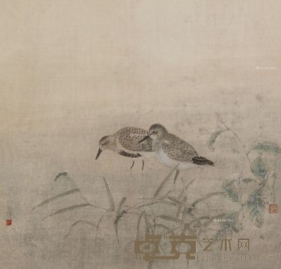 江宏伟 秋水双禽图 47.5×49cm