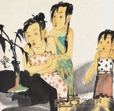 刘庆和 三个女人 65×66.5cm