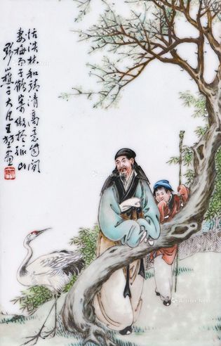 民国 粉彩人物册页