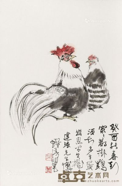 程十发 双吉图 66×44cm