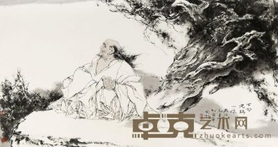 韩国榛 古哲老聃小像 76×176cm