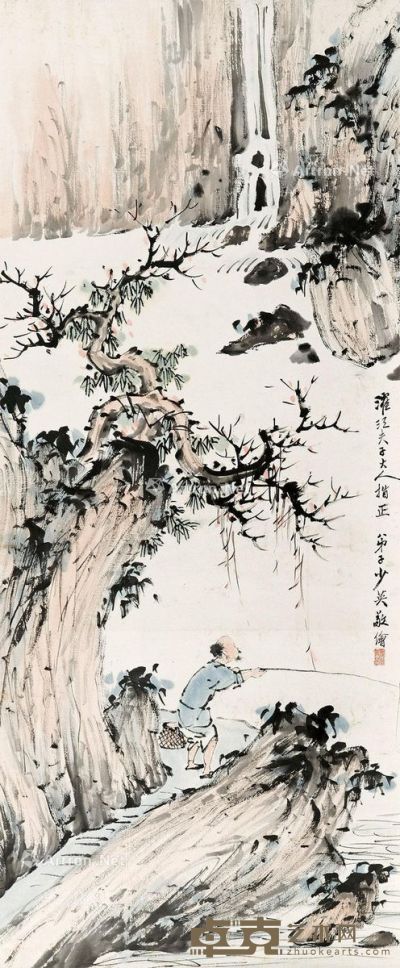 吴少英 山水 104×40cm