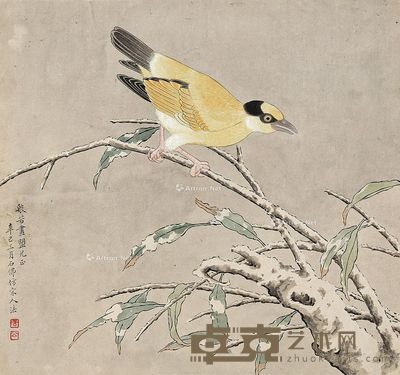 赵浩公 仿宋人笔禽 26.5×28cm
