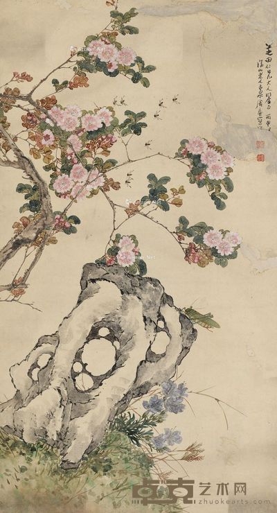 居廉 花卉草虫 110×58.8cm
