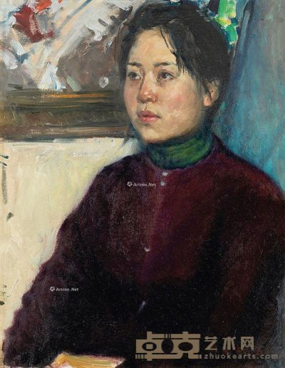 罗工柳 女肖像 46×35cm