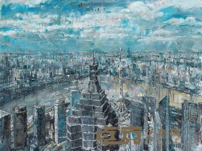 赵峥嵘 蓝色的城市 75×100cm