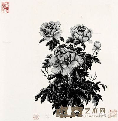 刘岘 牡丹 24×18cm