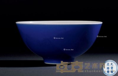 清雍正 蓝釉碗 直径13.7cm
