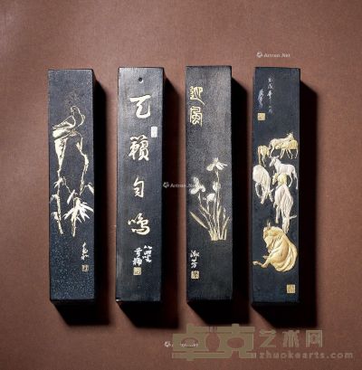 中国画研究院监制墨 （一组四锭） 高13.5cm