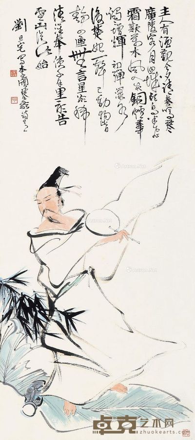 刘旦宅 琴歌 85×37.5cm