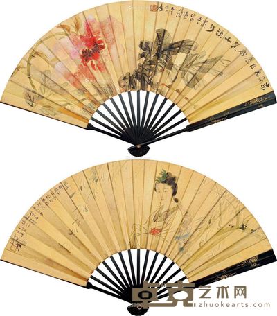 张大千 春堤倩影 12×36cm