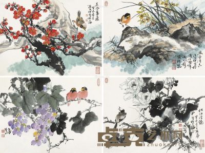 陈世中 花香鸟语册 34×45cm×12