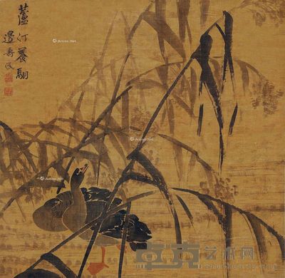 边寿民 芦汀养翮 87.5×90cm