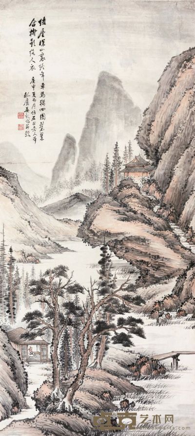 吴观岱 深山结庐 178×80cm