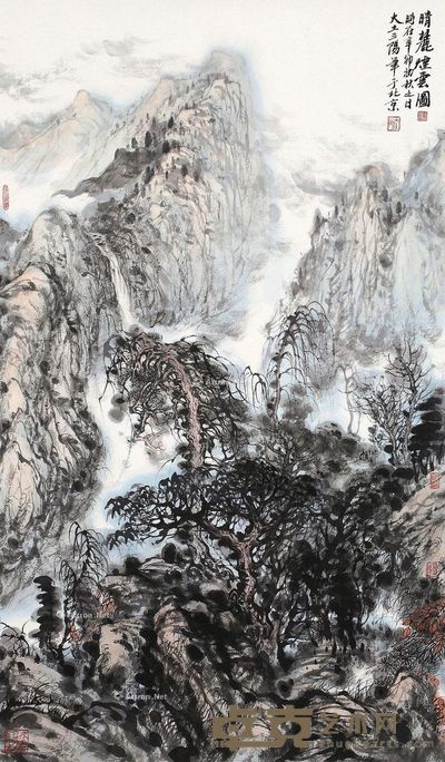 大土三阳 晴麓烟云图 108×63cm