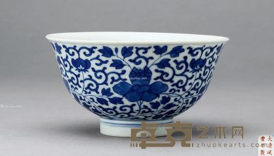 清咸丰 青花缠枝花卉碗 直径11.7cm