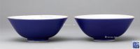 清乾隆 霁蓝釉碗 （二件）