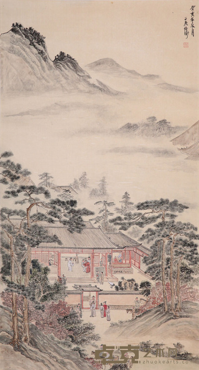 张民权《学子会》 86×46.5cm