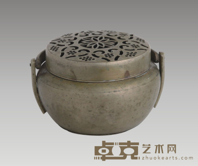 清 铜圆形手炉（大吉祥款） 径：14.3cm