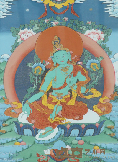 勉唐派绿度母（藏卡） 39×59cm