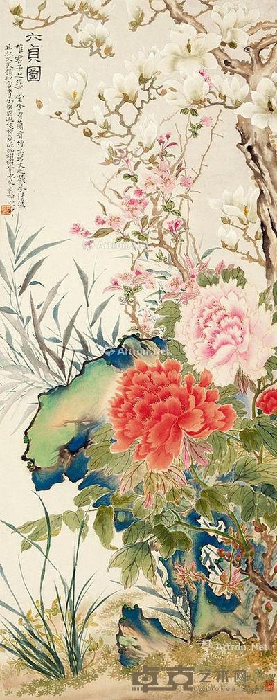 容冲 六贞图 100×39cm
