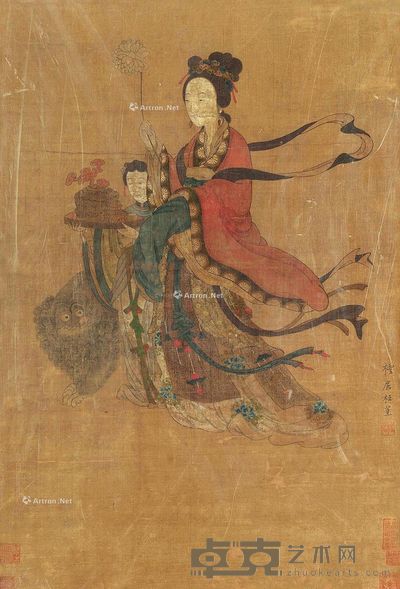 杜堇 献寿图 70×47cm