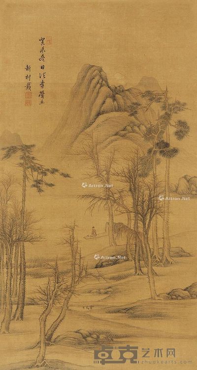 严载 泛舟图 81×43cm