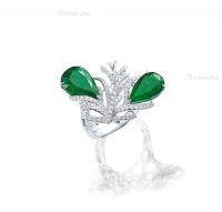 天然祖母绿 配 钻石 戒指（祖母绿共重约8.41克拉）