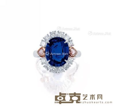 7.25克拉 天然 未经热处理「斯里兰卡」蓝宝石 配 钻石 戒指 