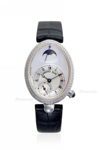 宝玑那不勒斯皇后系列18K白金镶钻配备月相功能腕表