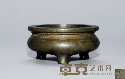 清中期 铜鬲式炉 直径8.8cm