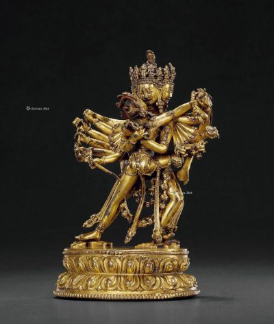 15世纪 铜鎏金胜乐金刚像