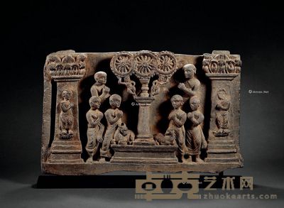2世纪 犍陀罗转法轮 47×29cm