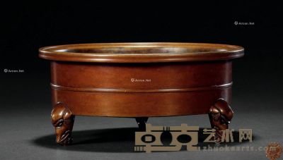 17世纪 姜子祥旧藏铜洗式象足炉 口径17.4cm；高7.6cm；重1282g