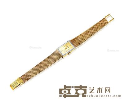 积家（JAEGER）18K黄金编织镶钻古董手表 长约17.8cm；重约37.58g