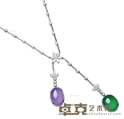 天然缅甸“紫翡绿翠”项链 --