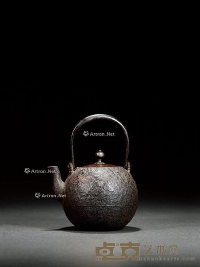 明治时期·名釜师丸形铁壶 16.5×10.8cm