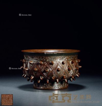 清·仿铜釉鼓钉簋式炉 高12.5cm；口径20.2cm