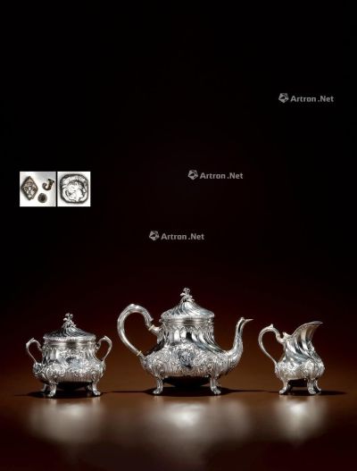 1870年制 纯银咖啡茶具 （三件套）