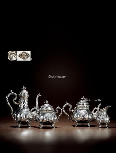 1880年制 纯银咖啡茶具 （四件套）