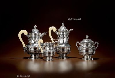 1918年制 纯银大型咖啡茶具 （四件套）
