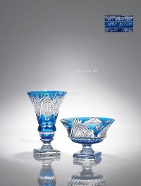1995年制 圣朗博蓝色水晶花瓶果盆 （一组）
