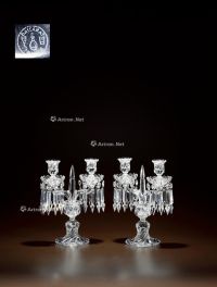19世纪制 巴卡拉水晶烛台 （一对）