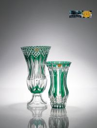 19世纪制 圣朗博绿色水晶花瓶 （一对）