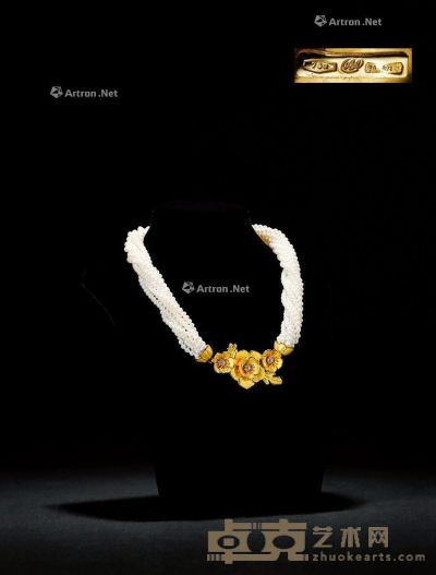 1950年制 山茶花珍珠项链 项链长度46cm；重量100g