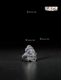 1940年制 钻石及蓝宝石戒指