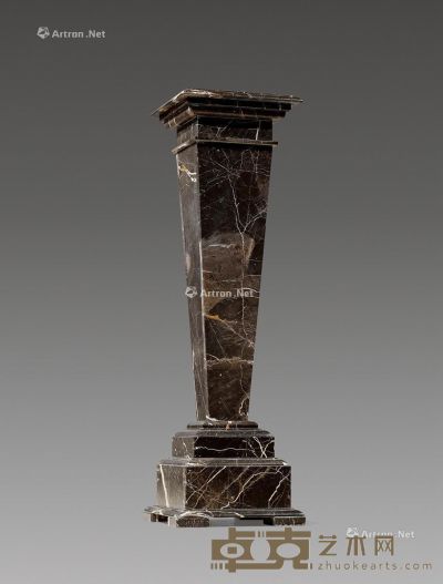 19世纪制 黑理石底座 高105cm；台面28×28cm
