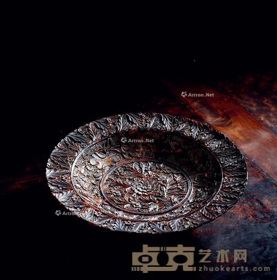 清中期 玳瑁镂雕花卉纹盘 高4.5cm;直径21.2cm