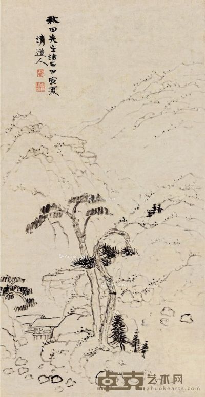 李瑞清 秋山图 102.5×51.5cm